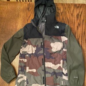 North Face camo raincoat